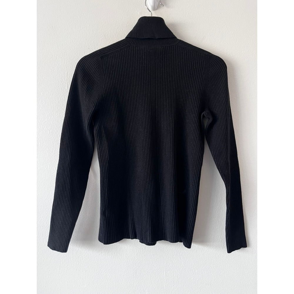 Everlane Ribbed Knit Turtleneck Sweater Wool Blend Black size large - Picture 6 of 12